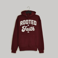 Rooted In Faith Puff Hoodie - Burgundy