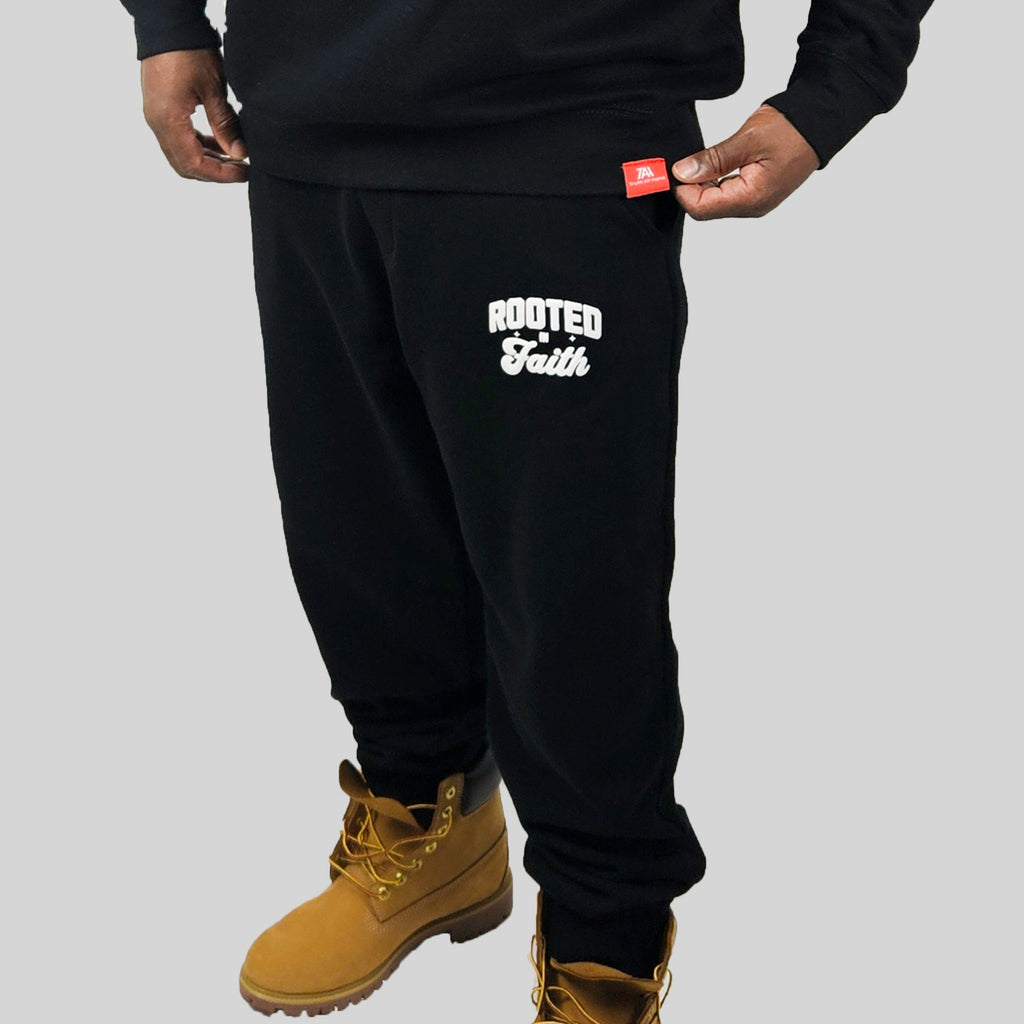 Rooted In Faith Puff Crewneck - Black