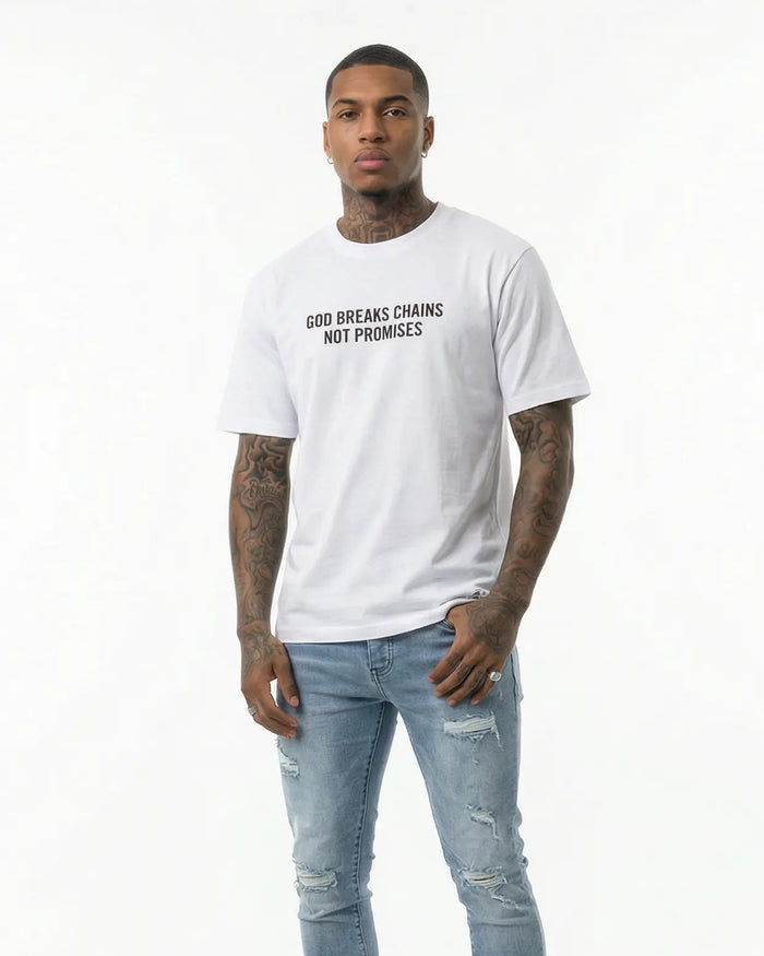 God Breaks Chains Not Promises™ White