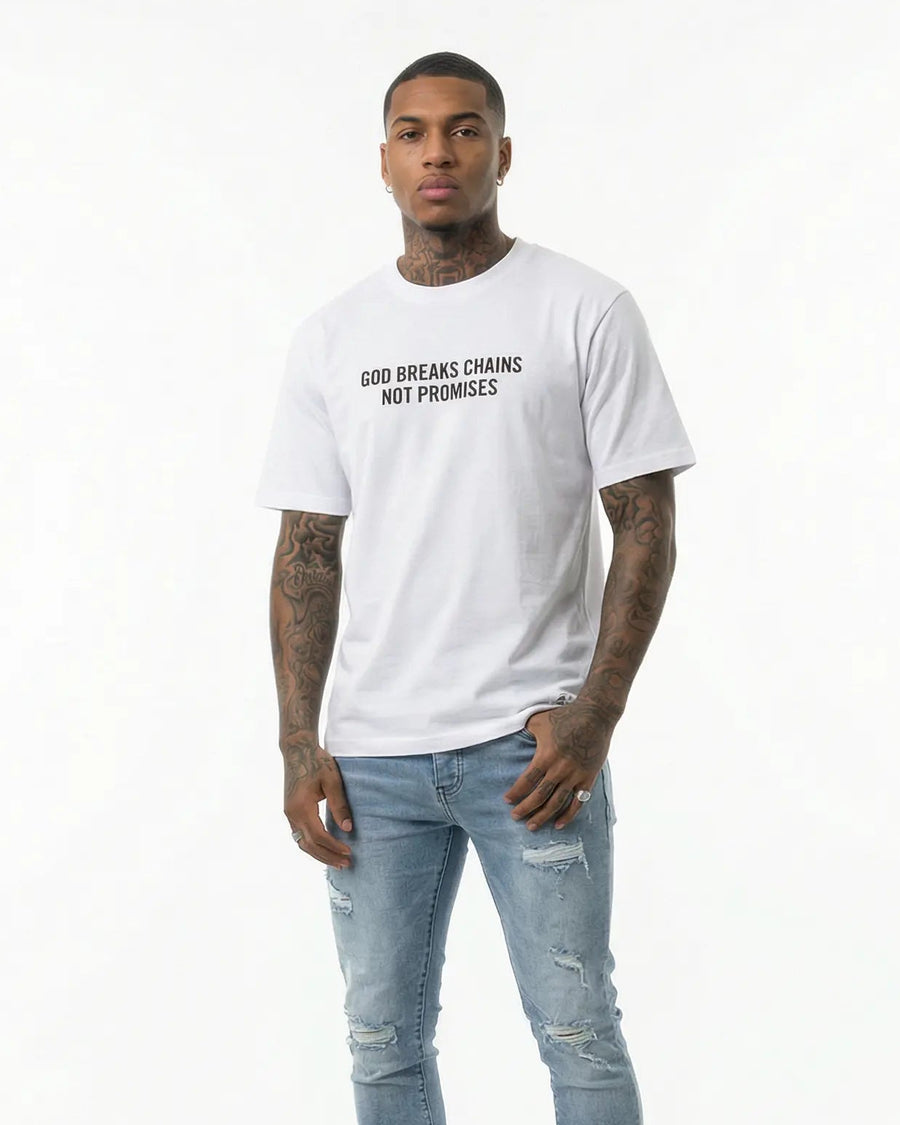 God Breaks Chains Not Promises™ White